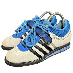 Adidas Powerlift Men's Power Lifting Shoes White Blue Q33821 Size 6 Womens 7